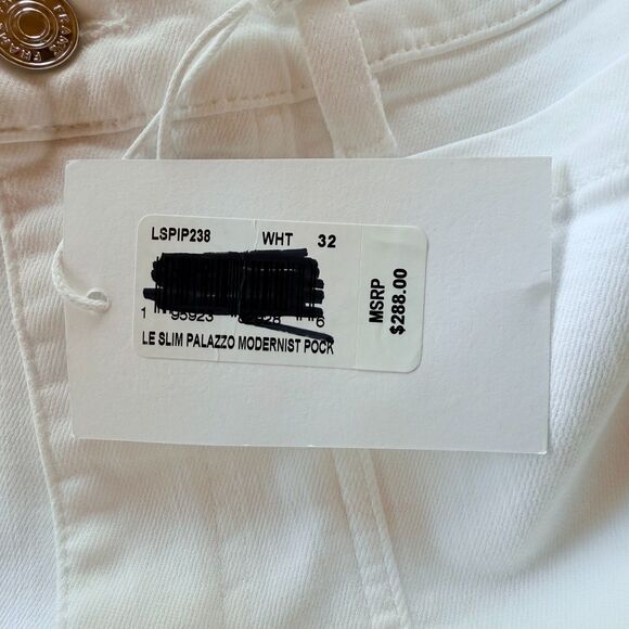 NWT FRAME Denim Le Slim Palazzo High Rise Wide Leg Flare Jeans in White Size 32 - Picture 9 of 15